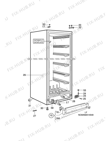 Взрыв-схема холодильника Husqvarna Electrolux QT1055W - Схема узла C10 Cabinet